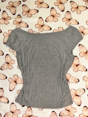 Sincerly Jules Heather Gray Off-Shoulder Top